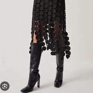 Laser cut multi circle double layer purple skirt M